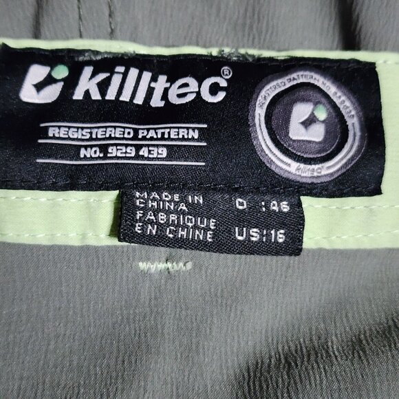 KILLTEC Solid All Green Crop Zipper Pocket Cargo Pants Womens Size 16 - Picture 2 of 5
